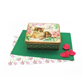 Lata Grande Rectangular - With Love Cat