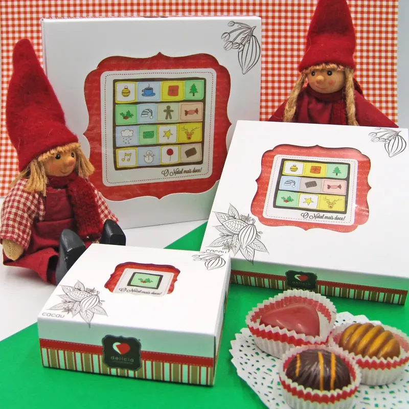 Cx Gourmet - 1 Bombom de Autor c/Cartão Festivo