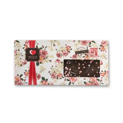 Tablete de Chocolate Negro com Rosa Cristalizada