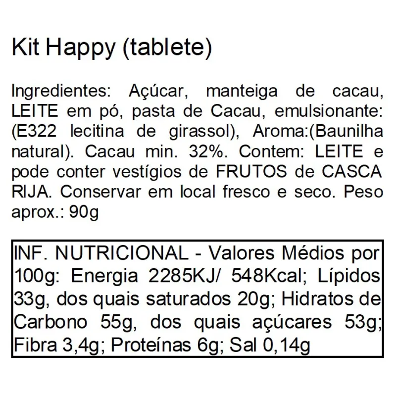 Kit Happy c/ Bombons de Leite Graúdo