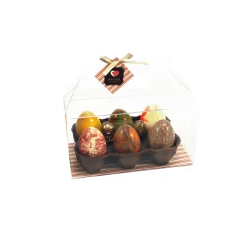 Oveira com 6 Ovos de Galinha Pintados